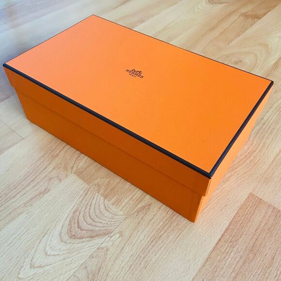 Hermes Gift Box - orange small shoe gift box {EMPTY BOX} (11.25" x 6.5" x 4") - Picture 4 of 9